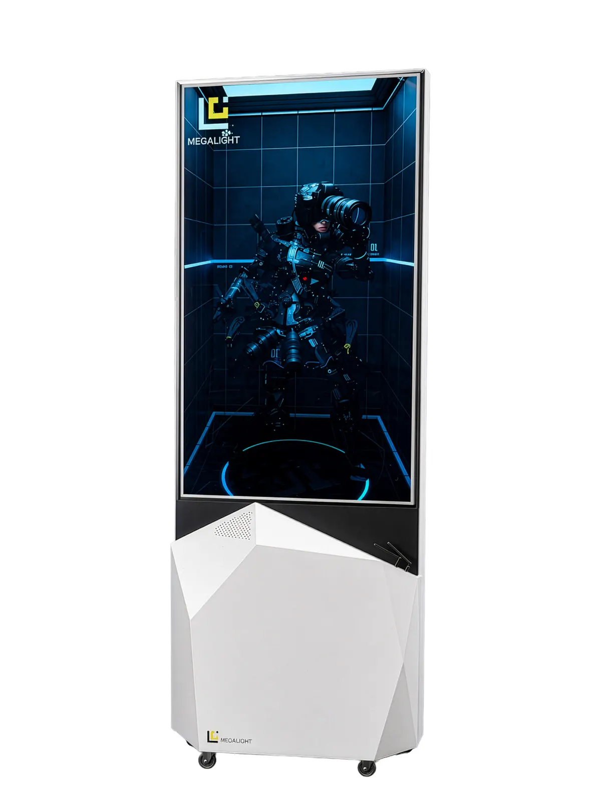 Totem LCD 55 pouces double face – MGT Double Side A55 MEGALIGHT – vue de trois quarts, en stock au Maroc