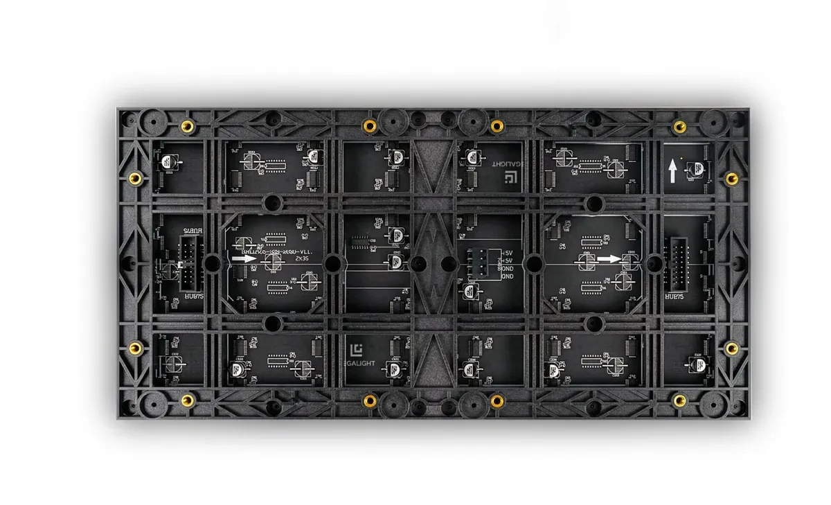 Module LED intérieur P2.5 avec masque MEGALIGHT – vue arrière, en stock au Maroc