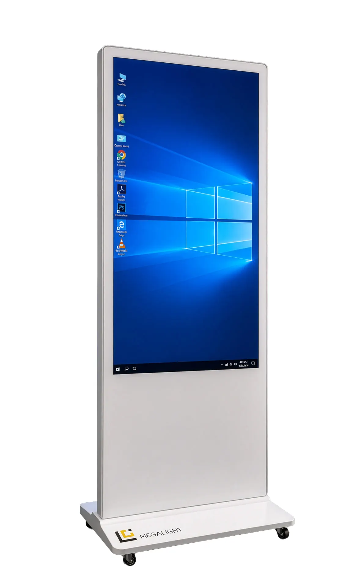 Totem LCD 55 pouces tactile Windows – MG-W55 MEGALIGHT – vue de trois quarts, en stock au Maroc
