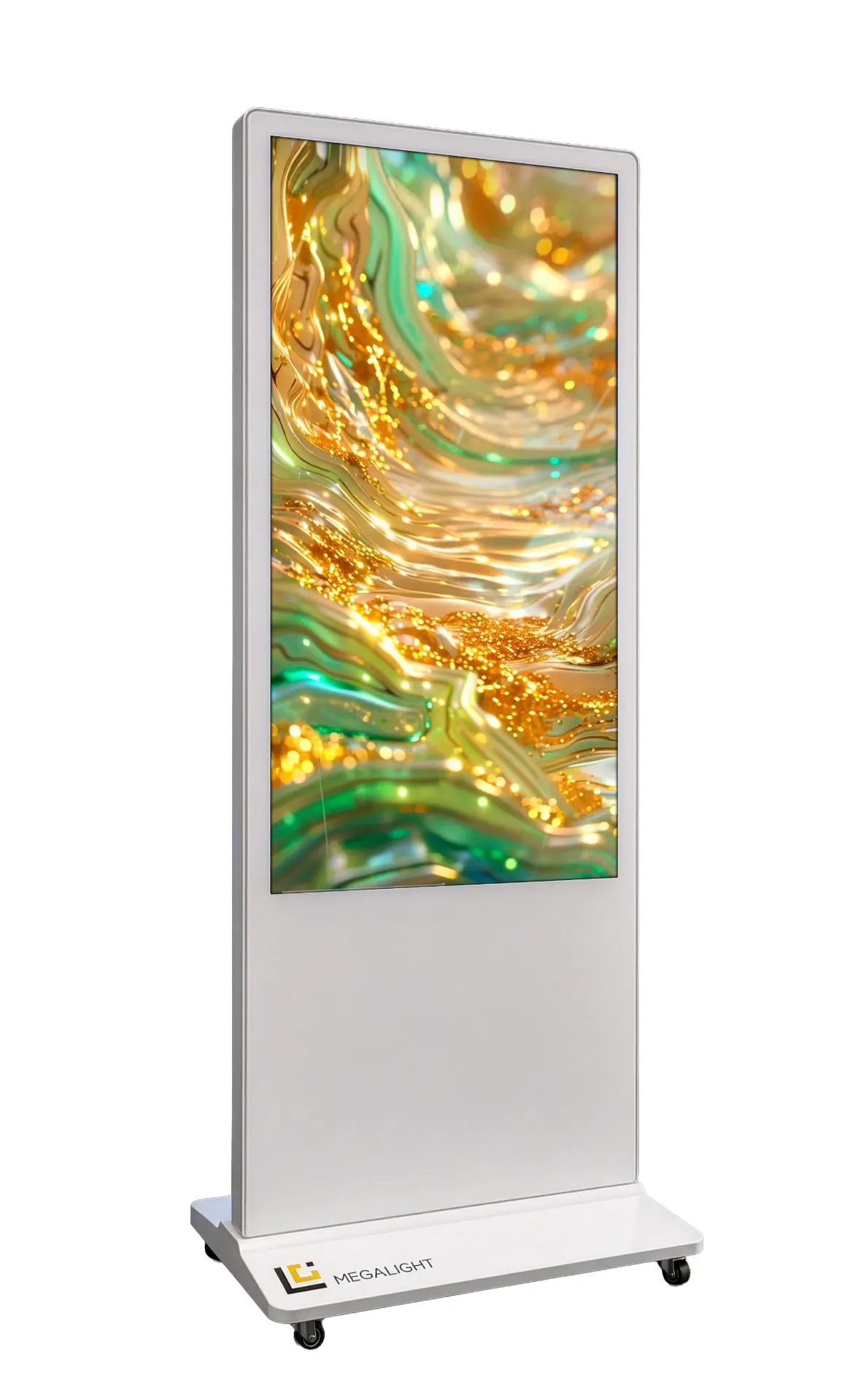 Totem LCD 55 pouces Android – MGT-A55 MEGALIGHT – vue de trois quarts, en stock au Maroc
